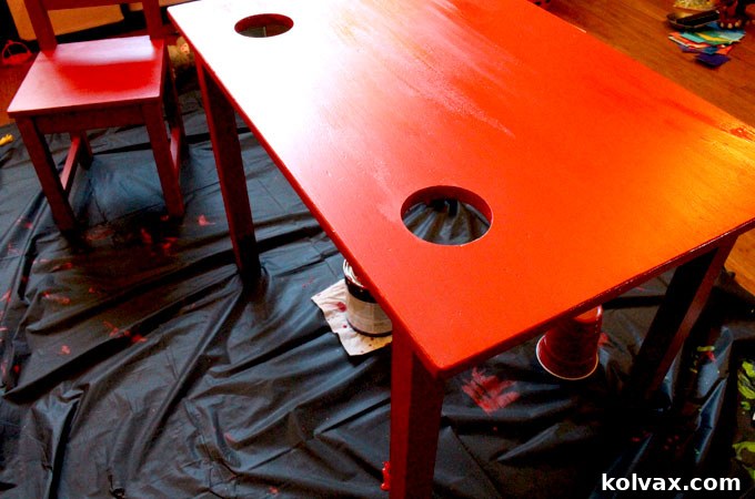 Kids Homework Desk Painting Station with drying Ikea Table
