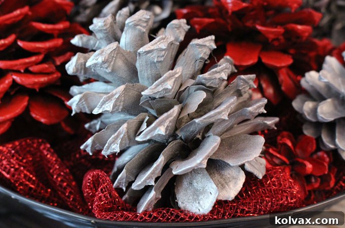 Elevate Your Christmas Decor with Stunning DIY Painted Pine Cones - A Step-by-Step Guide for Beautiful Holiday Crafting