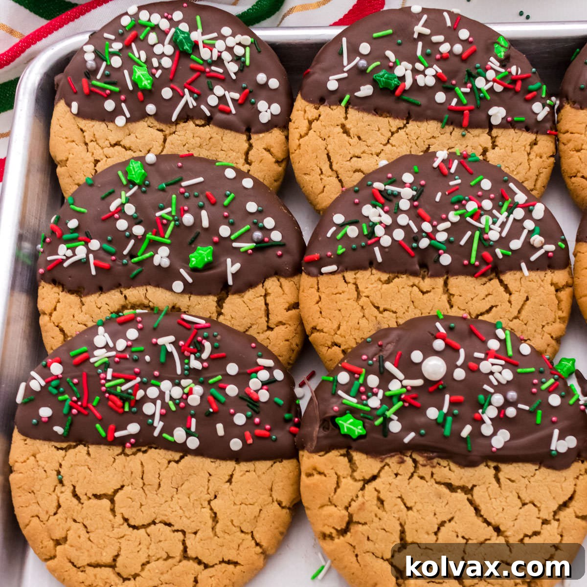 Chocolate Dipped Peanut Butter Cookies