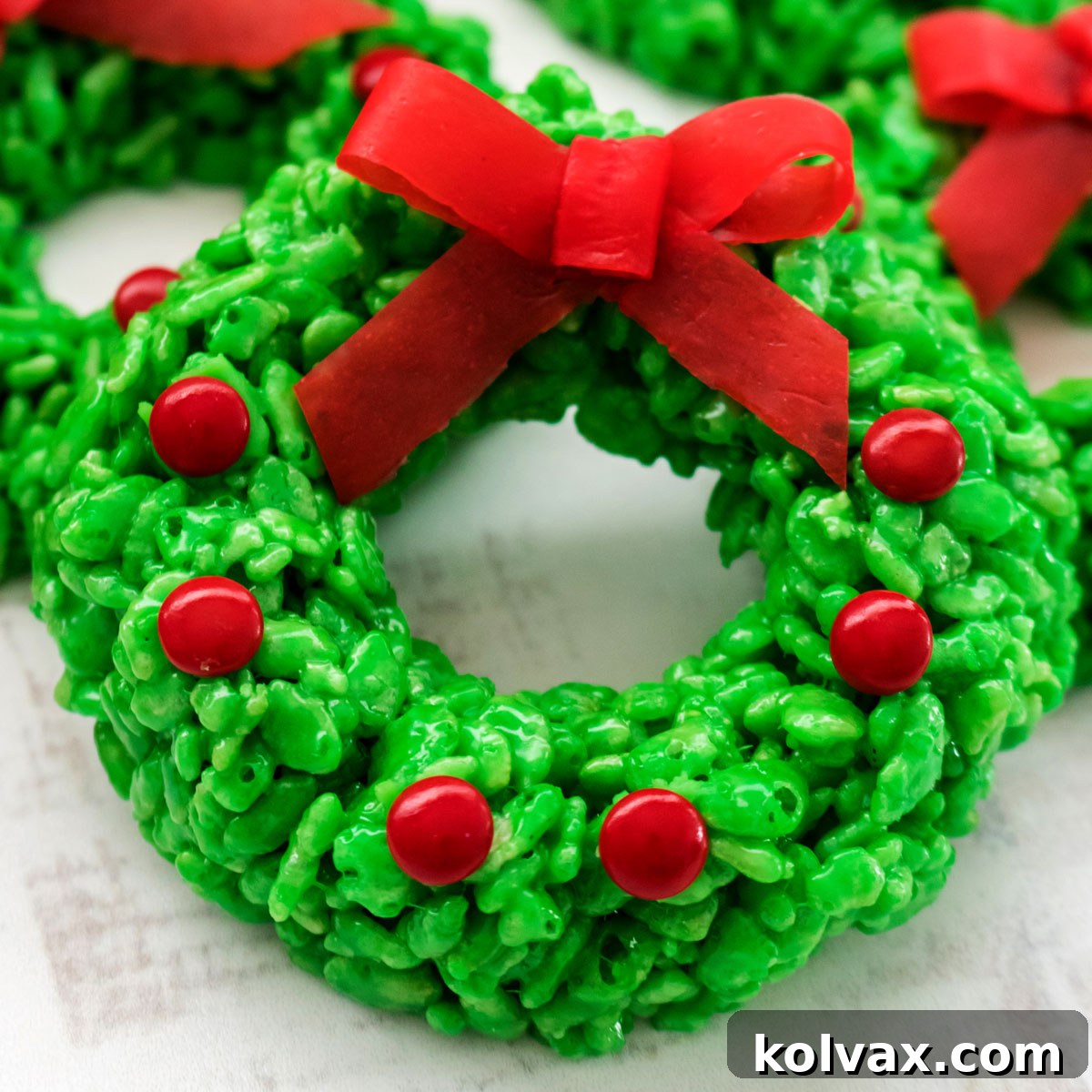 Christmas Wreath Rice Krispie Treats