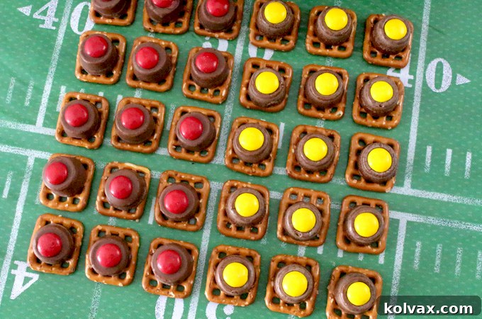 Finished Kansas City Chiefs Pretzel Bites, ready for Game Day