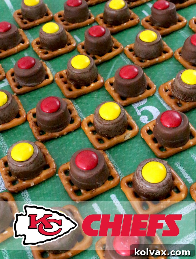 Another view of the festive Kansas City Chiefs Pretzel Bites
