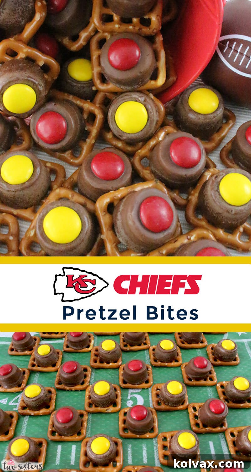 Large display of Kansas City Chiefs Pretzel Bites for a Football Party