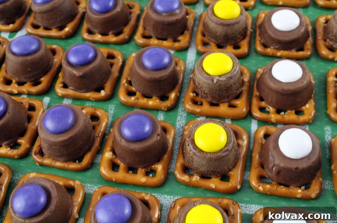 Close-up of finished Minnesota Vikings Pretzel Bites arranged on a platter