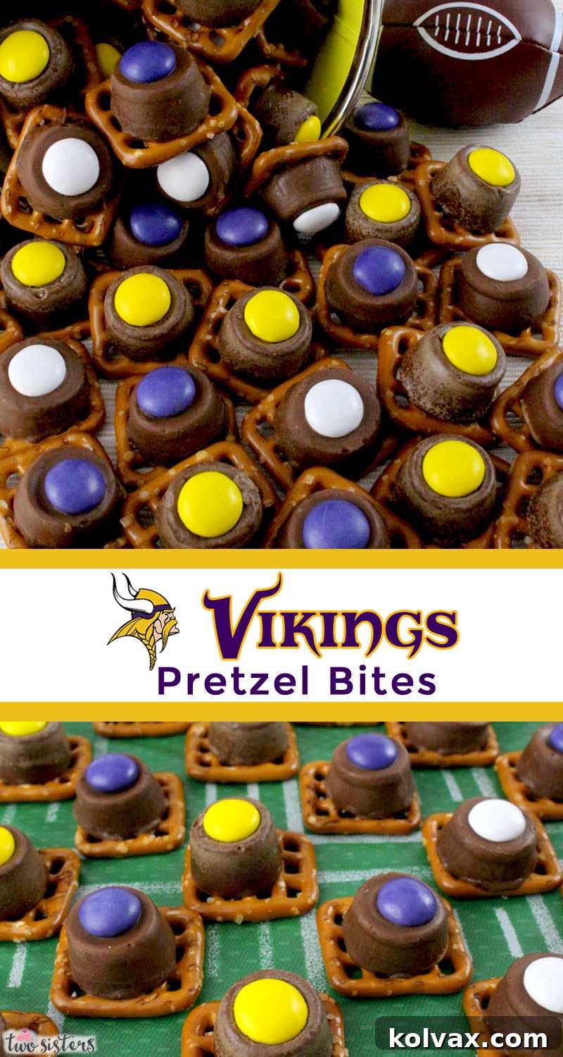 Large, detailed image of Minnesota Vikings Pretzel Bites, perfect for Pinterest