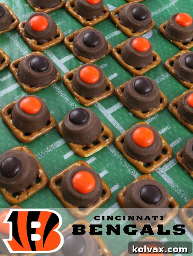Who Dey Pretzel Bites 7 Our easy to make Cincinnati Bengals Pretzel Bites are yummy bites of sweet and salty Football Game Day goodness. They are perfect as a little extra treat at a NFL playoff party, a Super Bowl party or as a special dessert for the Cincinnati Bengals fan in your life. Follow us for more fun Super Bowl Food Ideas.