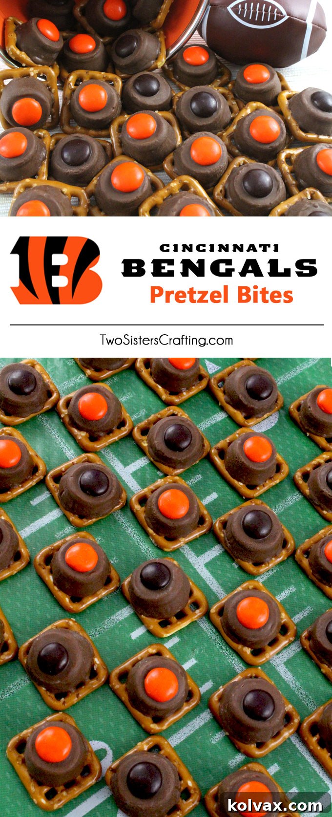 Who Dey Pretzel Bites 8 Our easy to make Cincinnati Bengals Pretzel Bites are yummy bites of sweet and salty Football Game Day goodness. They are perfect as a little extra treat at a NFL playoff party, a Super Bowl party or as a special dessert for the Cincinnati Bengals fan in your life. Follow us for more fun Super Bowl Food Ideas.