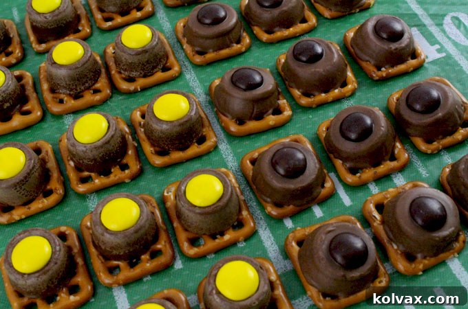 Our easy-to-make Pittsburgh Steelers Pretzel Bites are yummy bites of sweet and salty Football Game Day goodness. They are perfect as a little extra treat at an NFL playoff party, a Super Bowl party, or as a special dessert for the Pittsburgh Steelers fan in your life. Follow us for more fun Super Bowl Food Ideas.