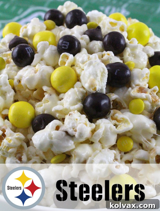 Pittsburgh Steelers Popcorn: The perfect sweet treat for any Steelers fan or football party.