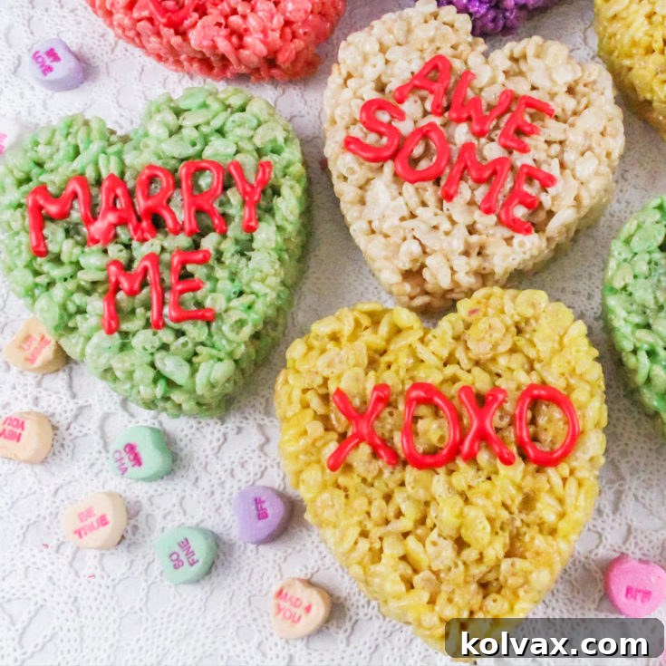 Conversation Hearts Rice Krispie Treats