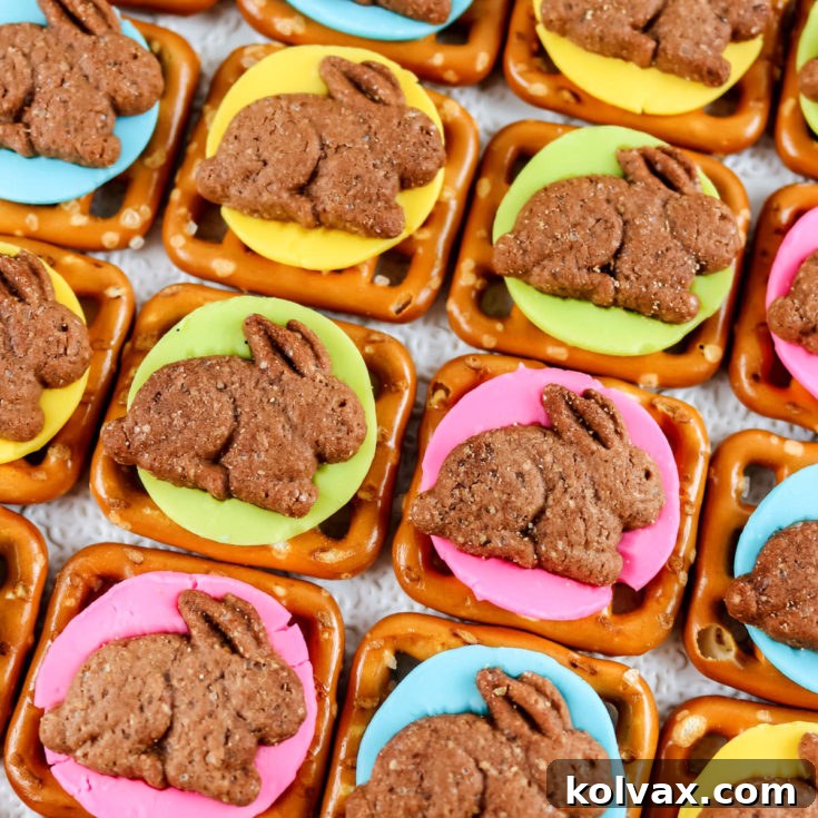 Chocolate Bunny Pretzel Bites